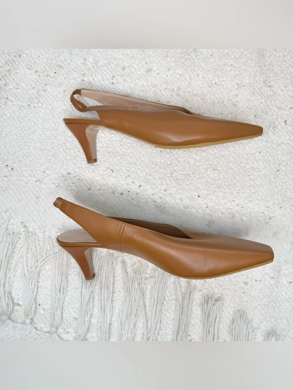 Kachorovska heels light brown leather slingback dress shoes size 8
